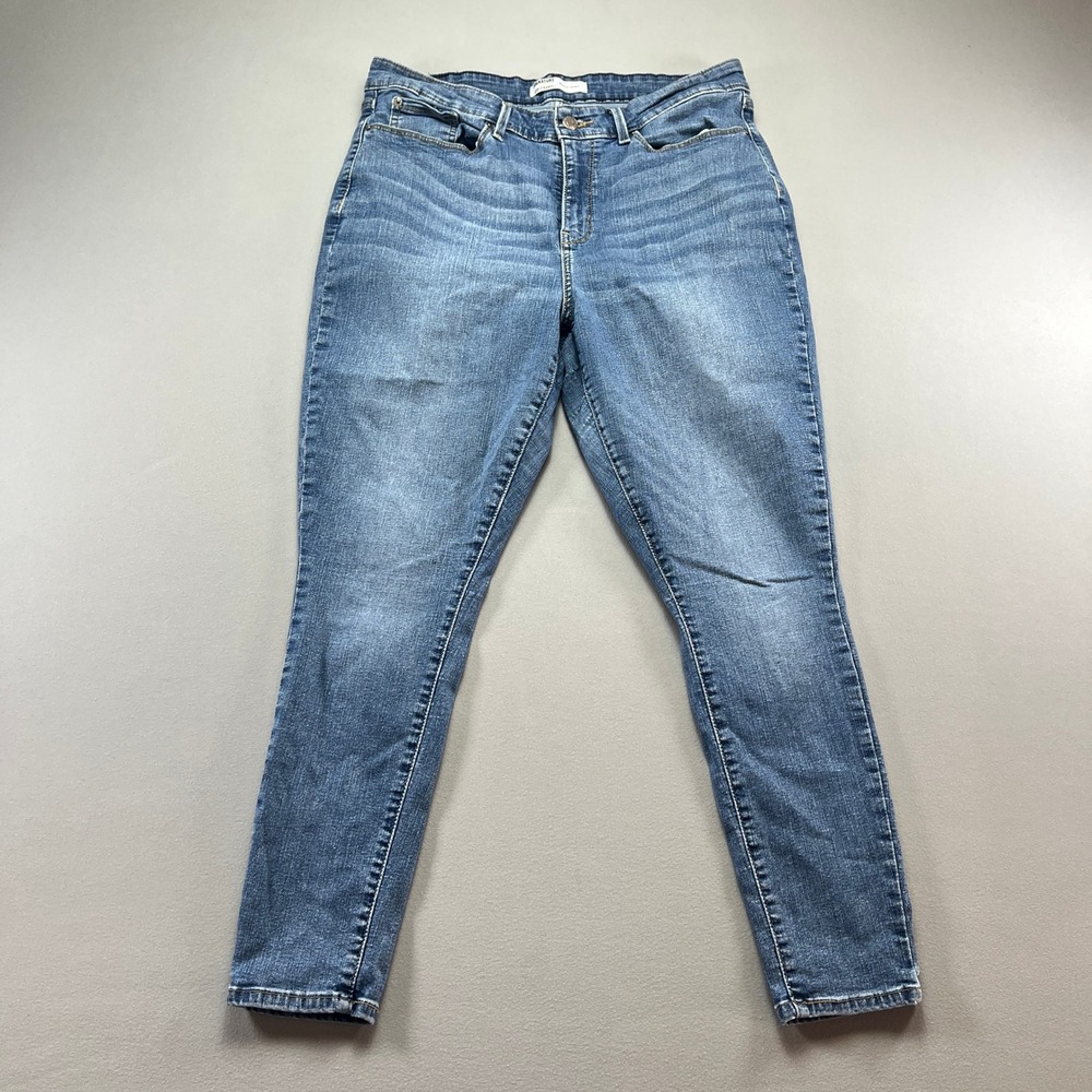 Signature By Levi Strauss & Co. Skinny Jeans Women 16S Blue Denim Cotton Stretch